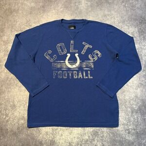 NFL Indianapolis Colts Football Long Sleeve Thermal Shirt Men's Size Large Blue